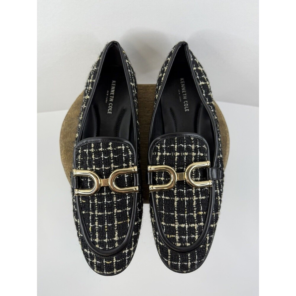 Kenneth Cole New York Womens Linda Bit Black Grey Loafers 9.5 Medium New No Box